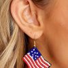 Jewelry Red Dress | Stars And Bars Beaded Earrings Red