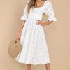 Clothing Aura Casual Dresses | A First Impression Midi Dress Ivory