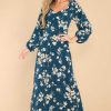 Clothing Red Dress Maxi Dresses | Sweet Attraction Floral Print Maxi Dress Teal