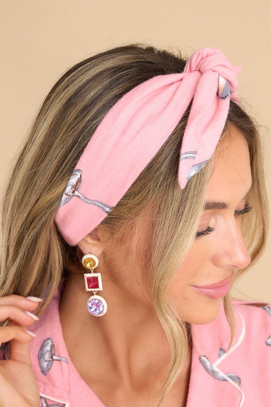 Clothing PJ Salvage Matching Sets | Flannels Vintage Pj Headband Pink
