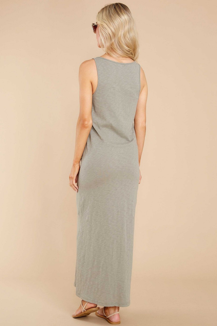 Clothing Z Supply Maxi Dresses | Miley Slub Maxi Dress Dusty Sage