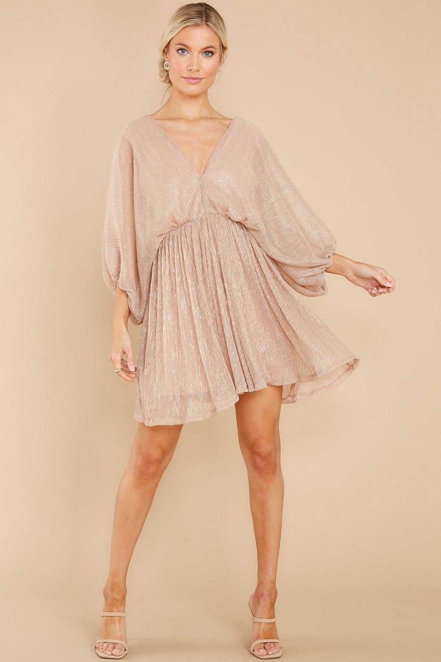 Clothing Red Dress Mini Dresses | Mingling Magic Dress Champagne