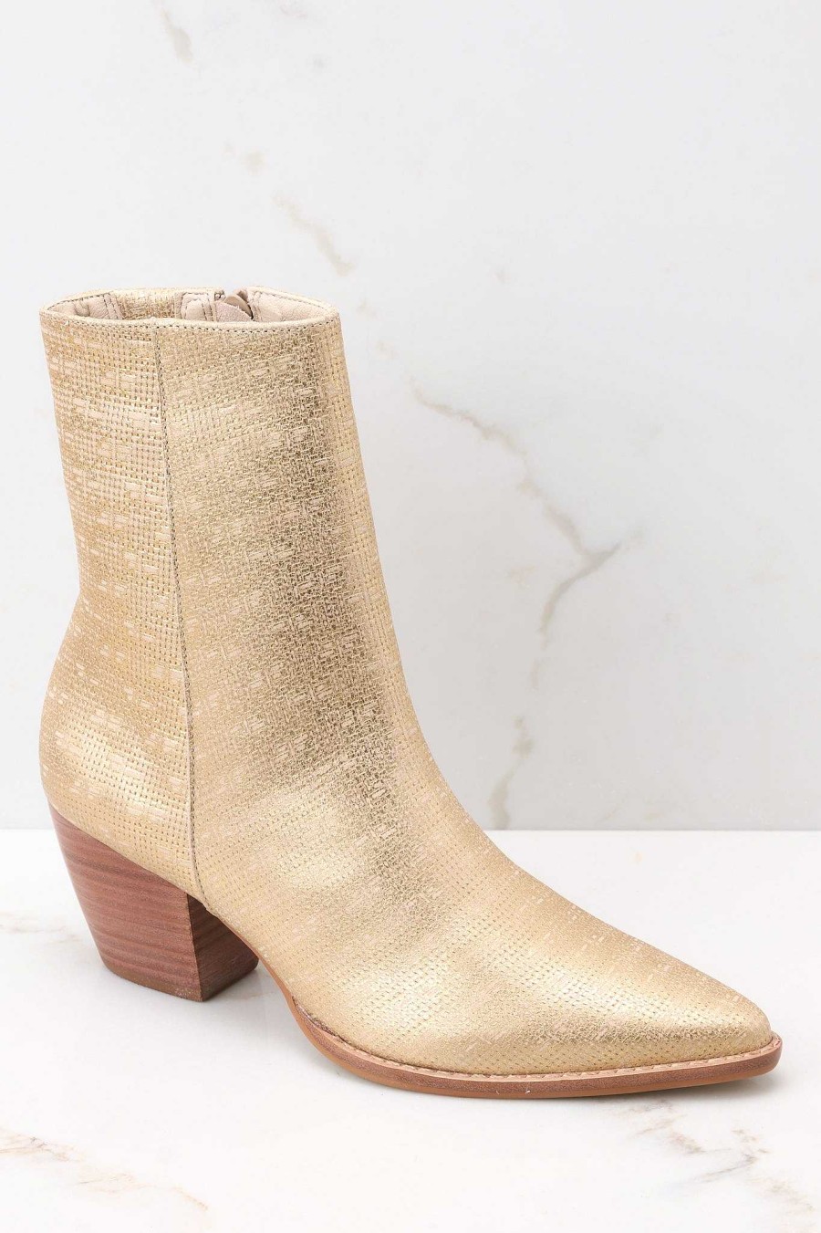 Shoes Matisse Ankle Booties | Caty Weave Ankle Boots Gold