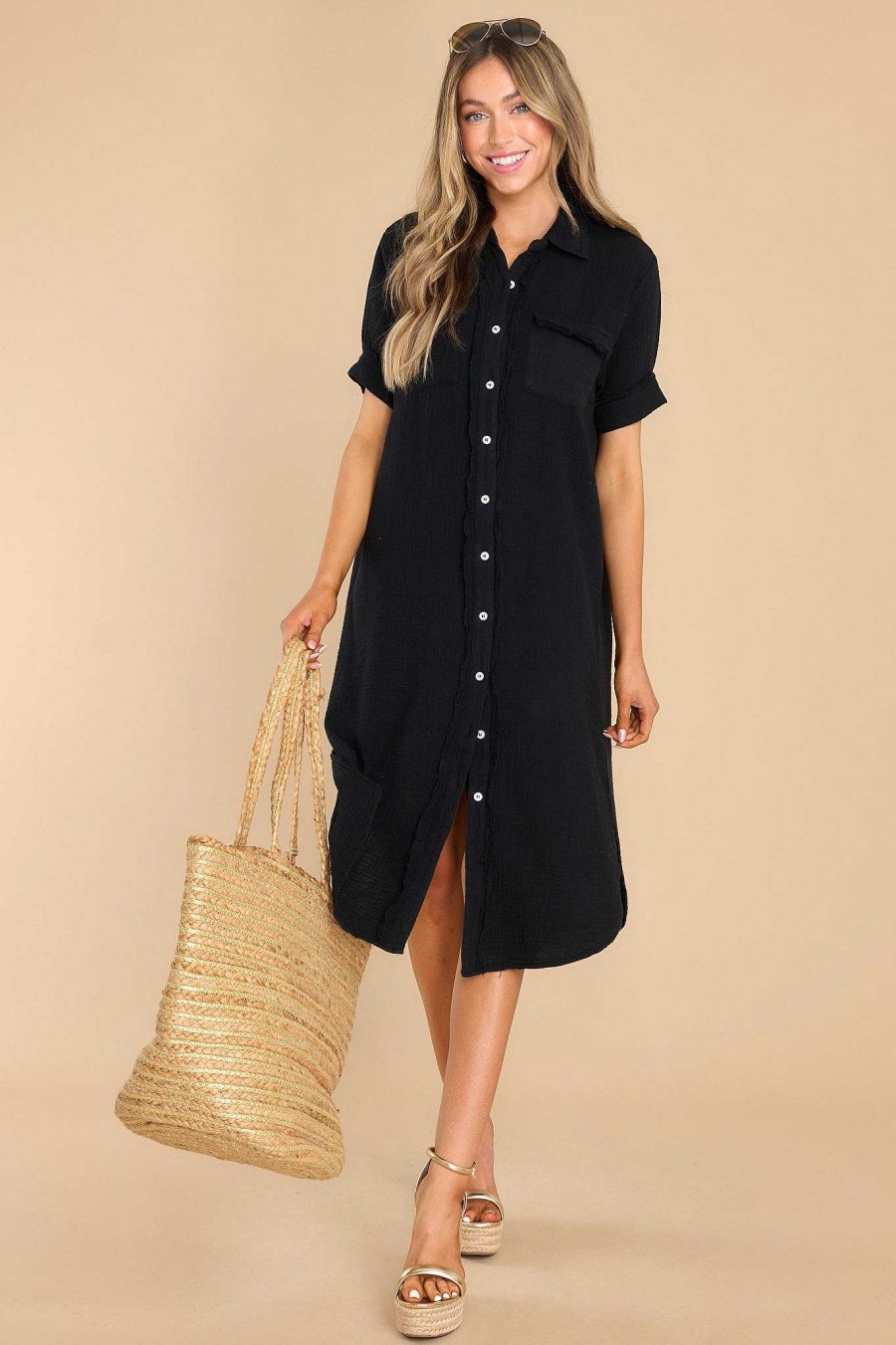 Clothing Red Dress Midi Dresses | Flawless And Free Midi Dress Black