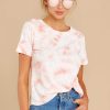 Clothing Z Supply Tees | Ultimate Tie Dye Tee Coral Almond