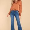 Clothing Red Dress Casual Tops | Graceful Impression Top Light Rust