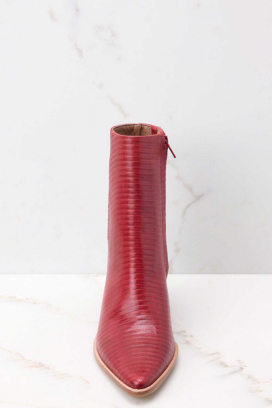 Shoes Matisse Ankle Booties | Caty Cherry Rope Leather Ankle Boots Red