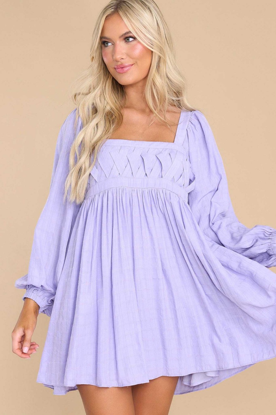 Clothing Red Dress Long Sleeve Dresses | Misty Meadows Dress Lilac
