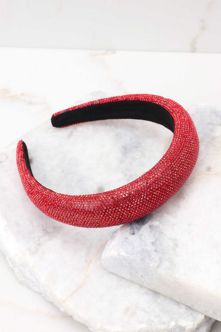 Accessories Red Dress Hair Accessories | My Halo Bejeweled Headband Red