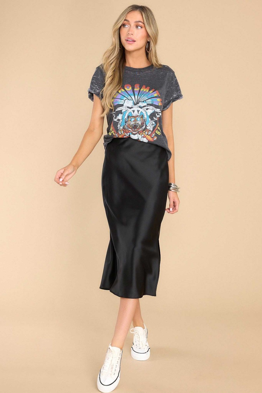 Clothing Recycled Karma Casual Tops | Aerosmith 1979 Tour Tee Black