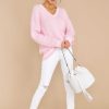 Clothing Red Dress Sweaters | Follow My Lead Sweater Light Pink