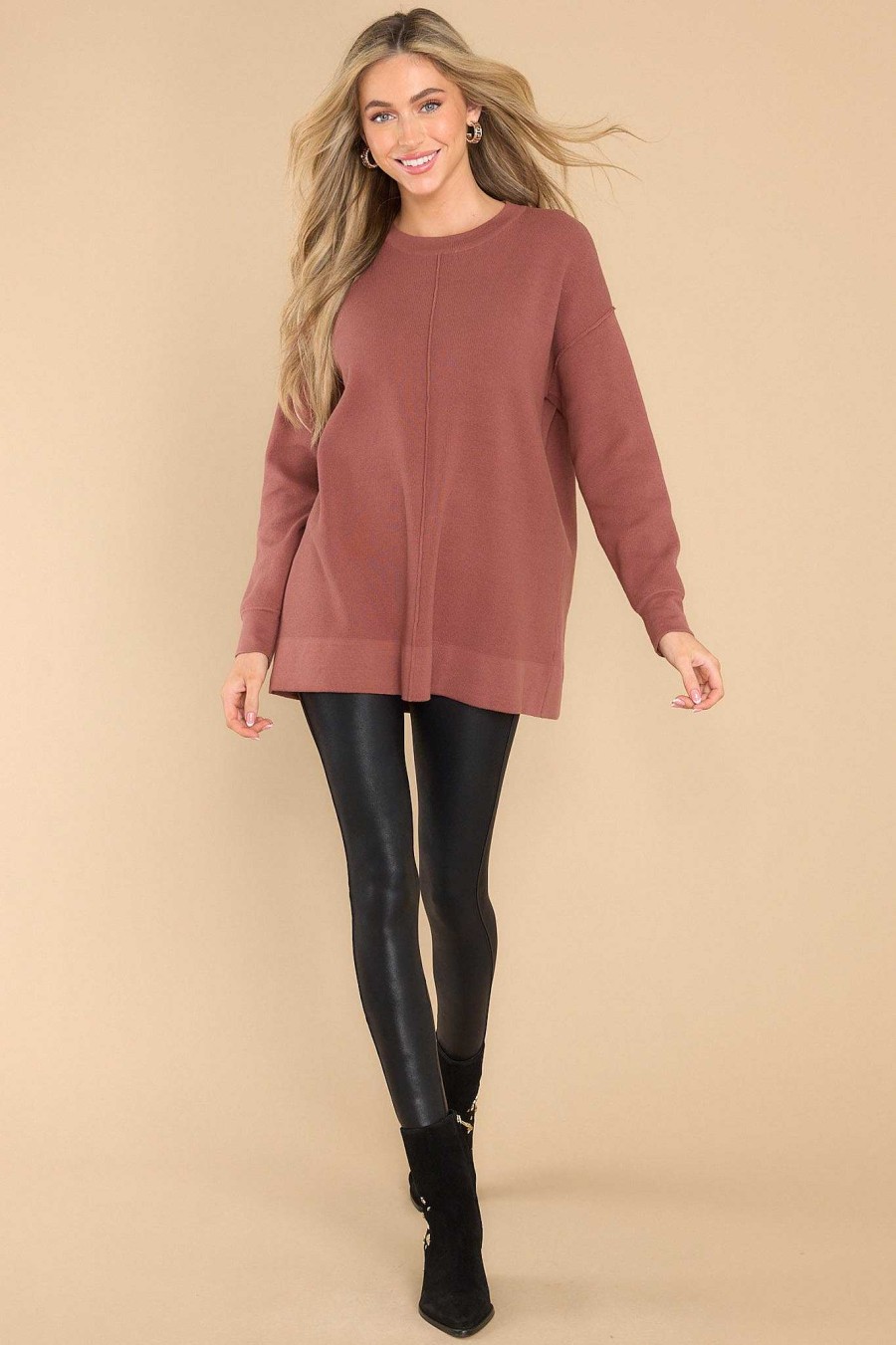 Clothing Red Dress Casual Tops | Perfectly You Sweater Cognac