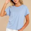 Clothing Z Supply Tees | The Lina Slub Tee Forever Blue