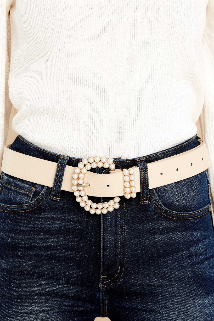 Accessories Red Dress Belts | All In Place Ivory Belt White
