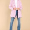 Clothing Aura Jackets | No Bad Angles Houndstooth Blazer Rose Pink