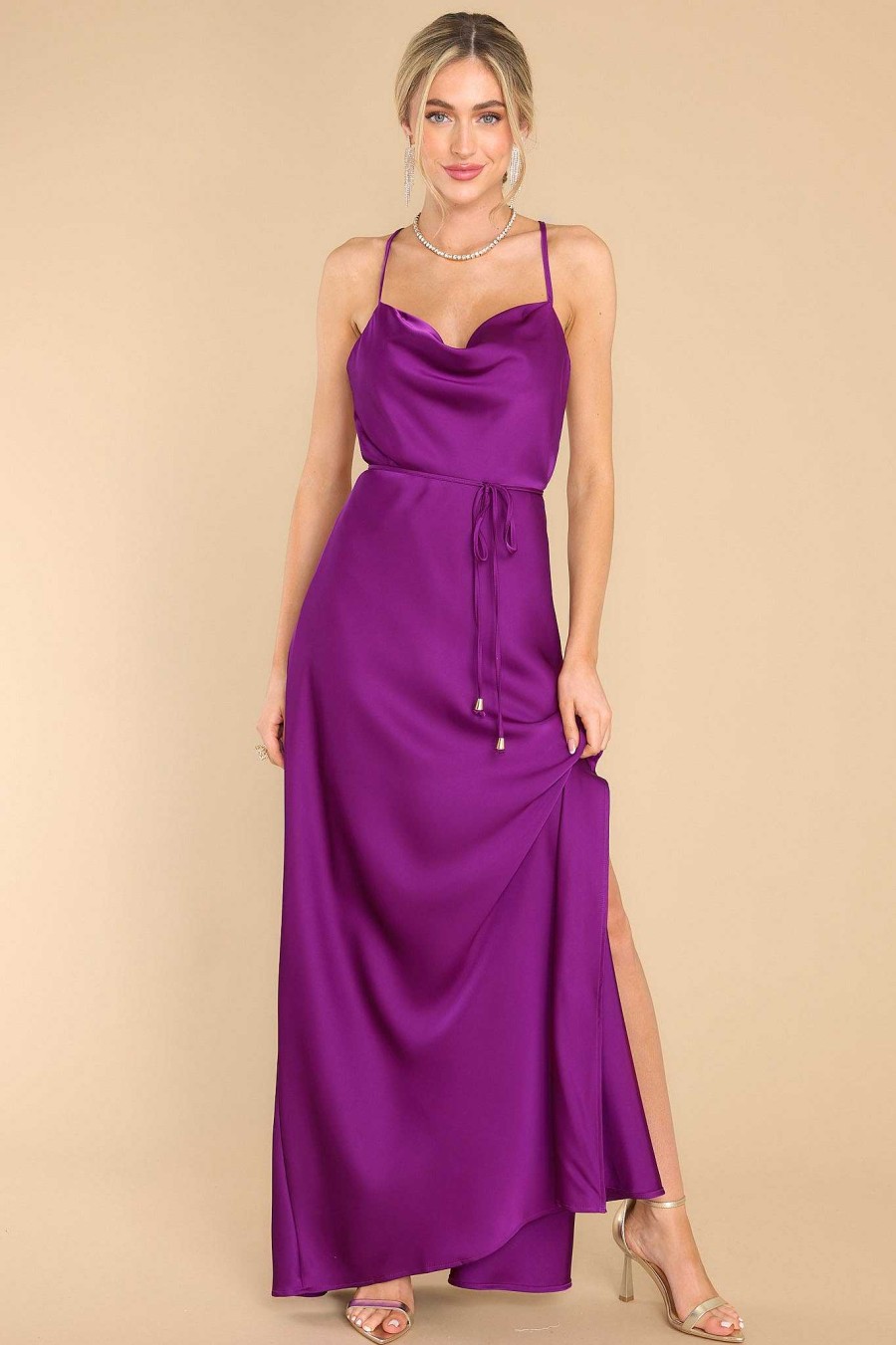 Clothing Red Dress Maxi Dresses | Gleaming Glam Maxi Dress Magenta