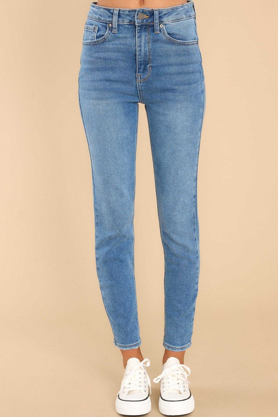 Clothing Just Black Clean Denim | Common Ground Medium Wash Skinny Jeans Blue