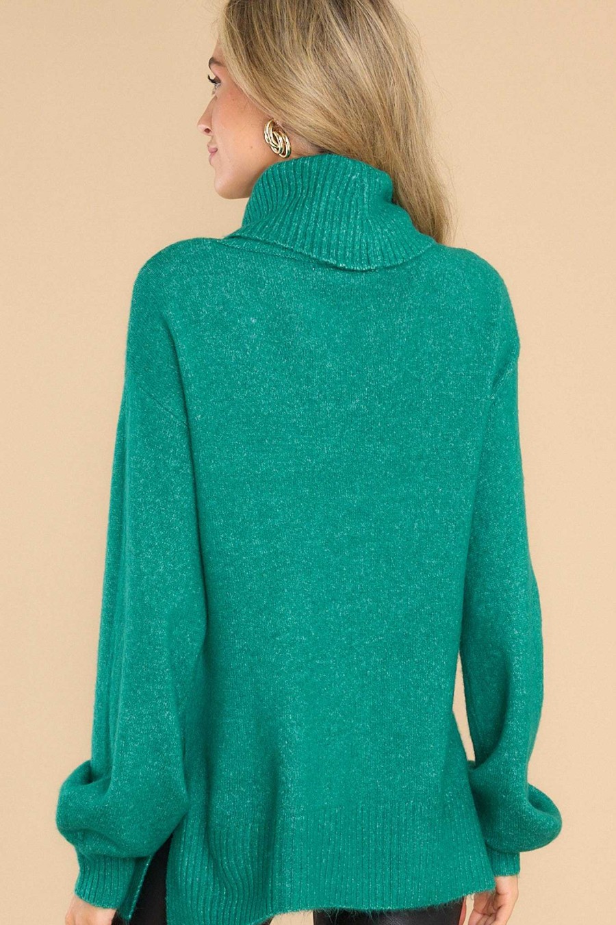 Clothing Red Dress Casual Tops | Livin' Life Sweater Bright Emerald