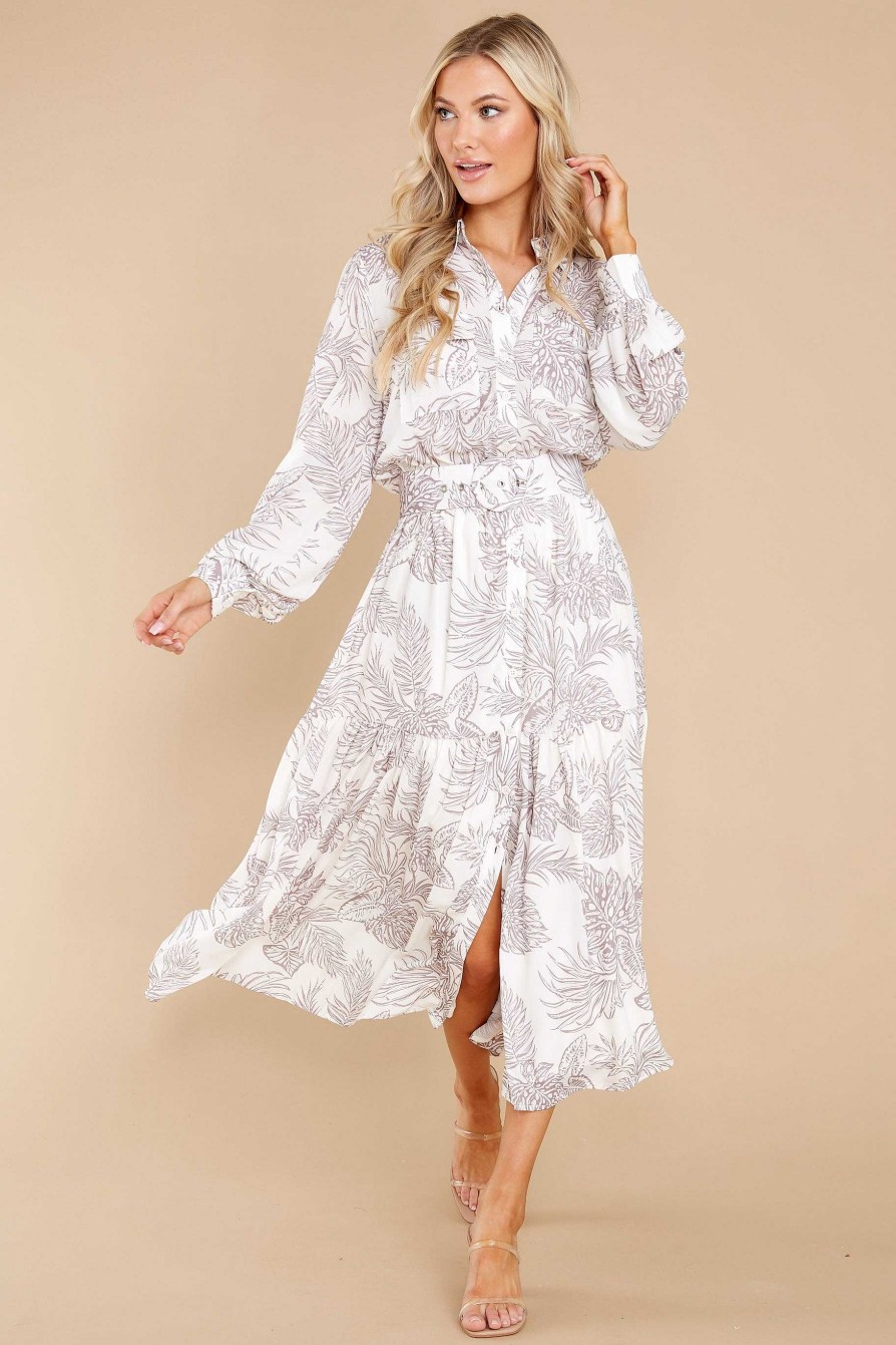 Clothing Aura Maxi Dresses | From The Horizon Ivory Print Maxi Dress White