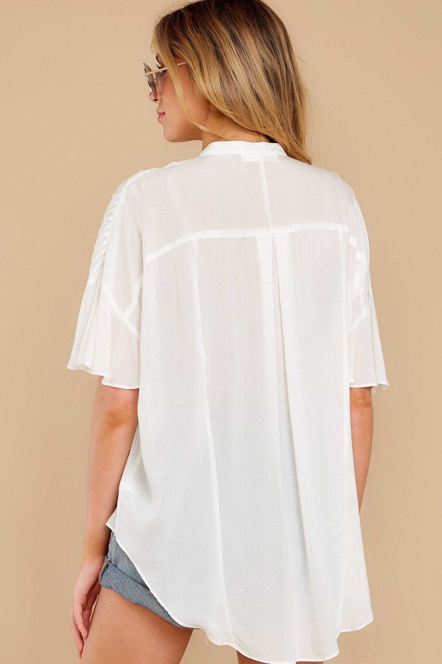 Clothing Red Dress Blouses & Shirts | Keep In Mind Top White