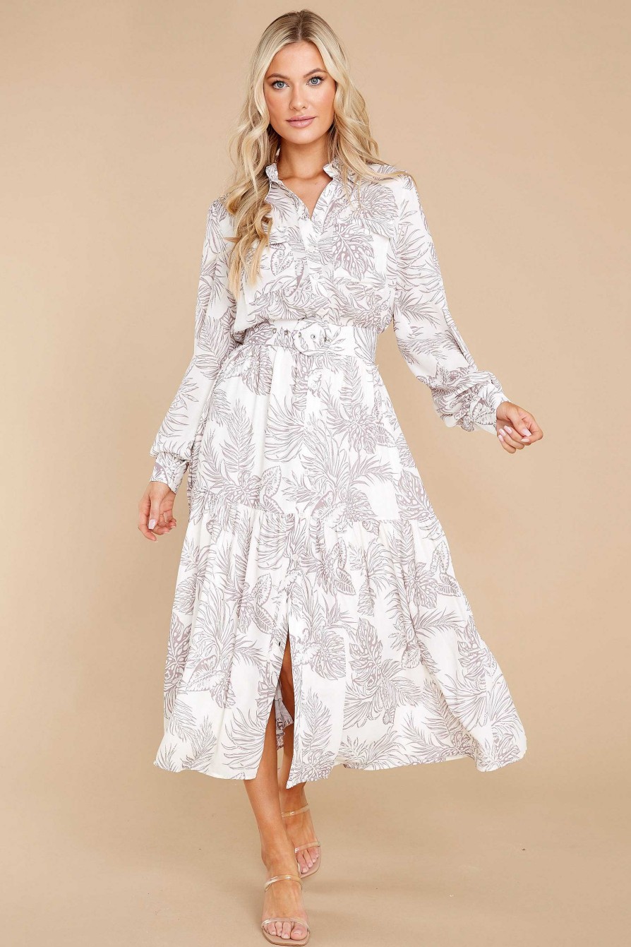 Clothing Aura Maxi Dresses | From The Horizon Ivory Print Maxi Dress White