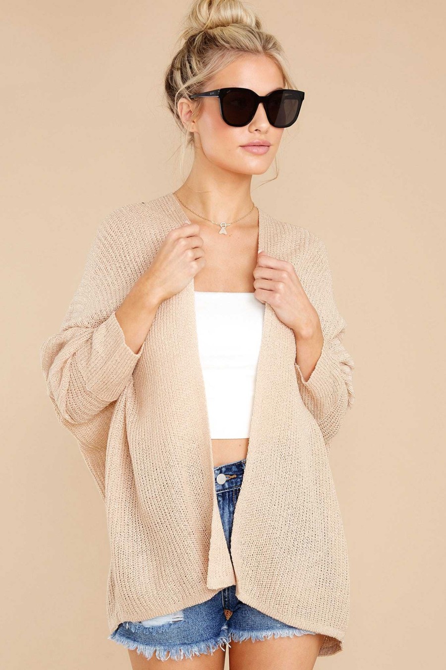 Clothing Red Dress Cardigans | Chill Evenings Cardigan Beige