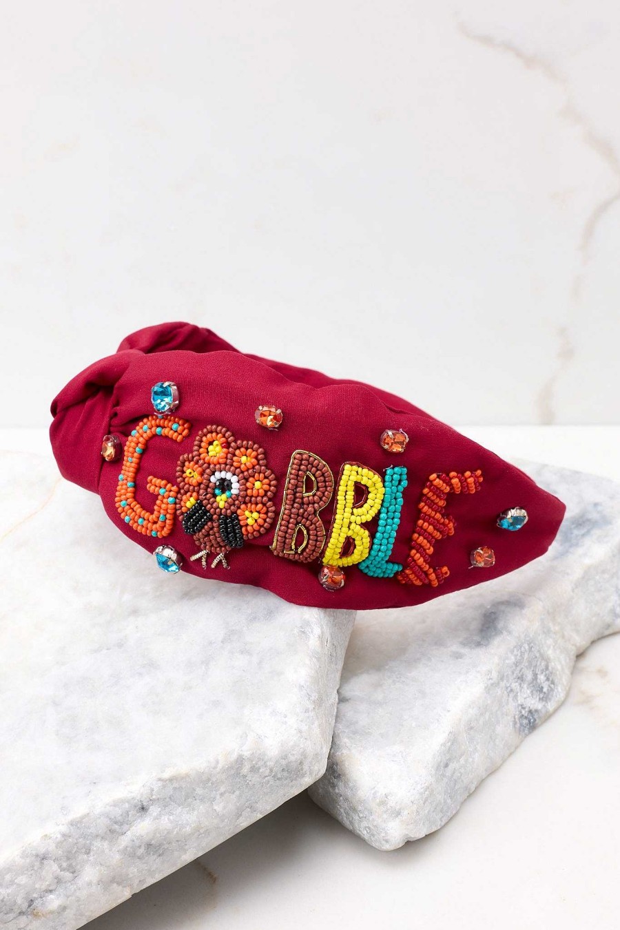 Accessories Red Dress Hair Accessories | Thankful Turkey Headband Burgundy