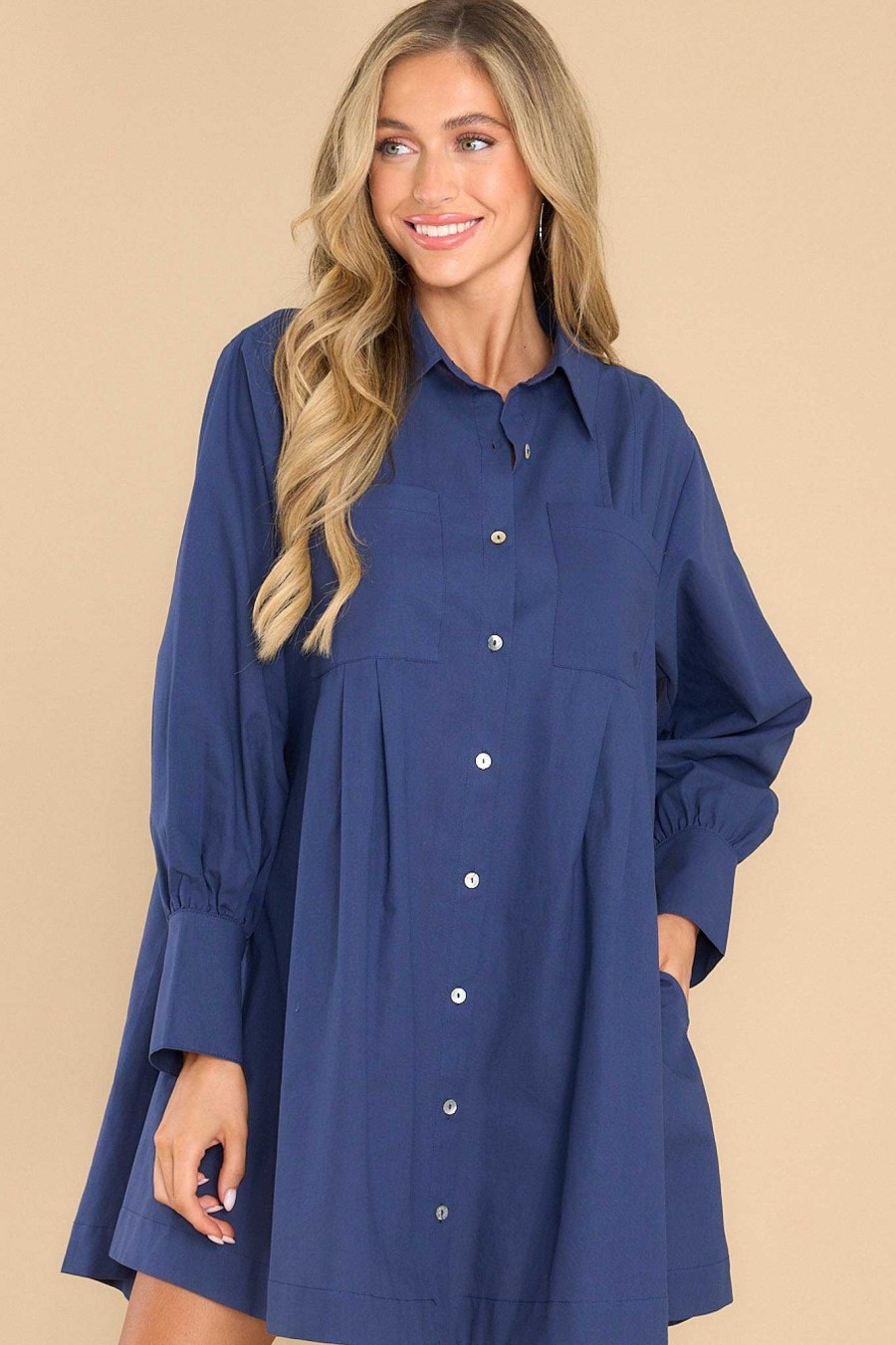 Clothing Aura Mini Dresses | Game Changer Dress Navy