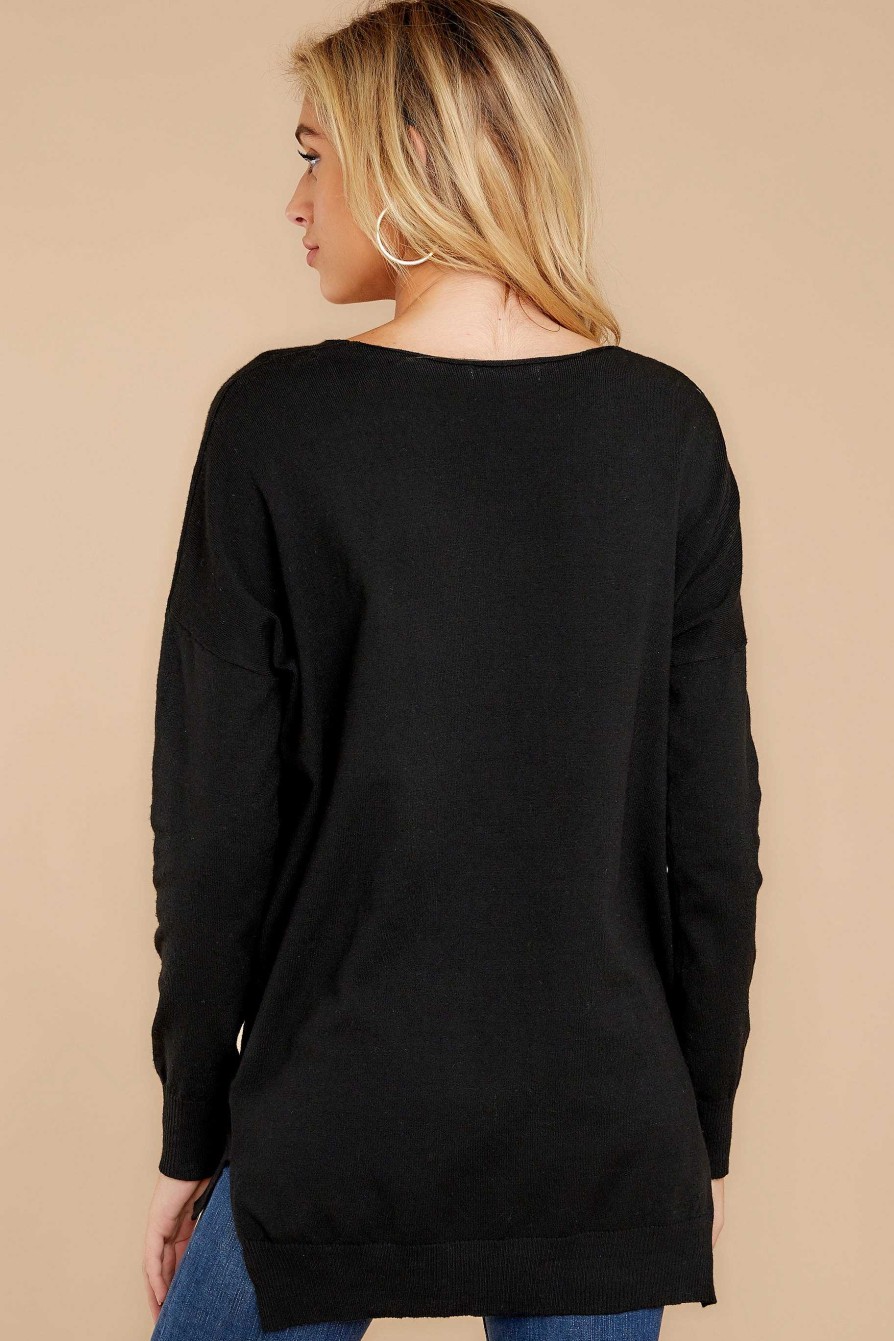 Clothing Red Dress Sweaters | Keep Things Simple Sweater Black