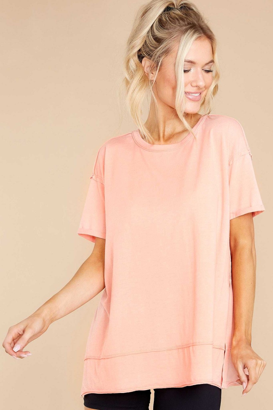 Clothing Z Supply Tees | Pali Tunic Tee Coral Almond