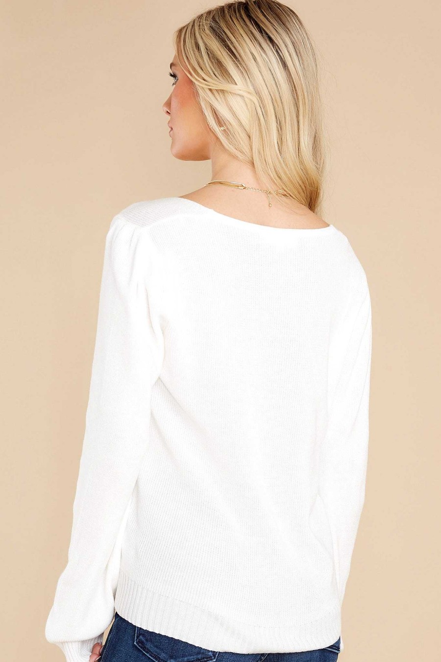 Clothing Red Dress Blouses & Shirts | Keep It Stylish Crop Sweater White