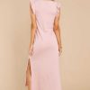 Clothing Z Supply Midi Dresses | Blakely Slub Ruffle Dress Pink Blossom