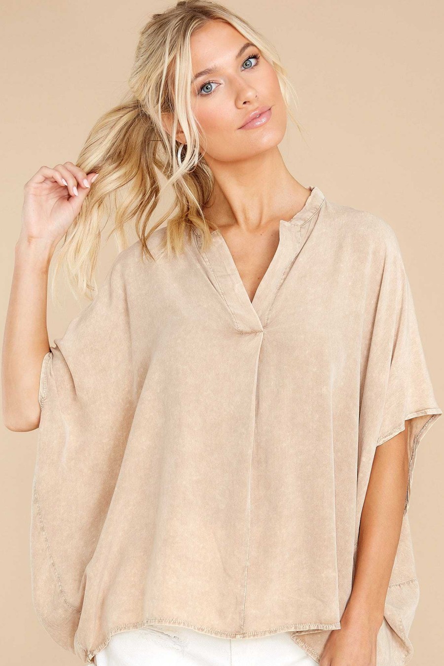 Clothing Red Dress Blouses & Shirts | Pure Ambition Top Taupe