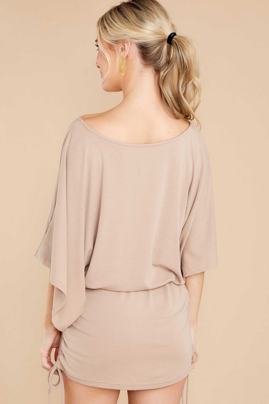 Clothing Red Dress Mini Dresses | Take My Chance Taupe Mini Dress Beige