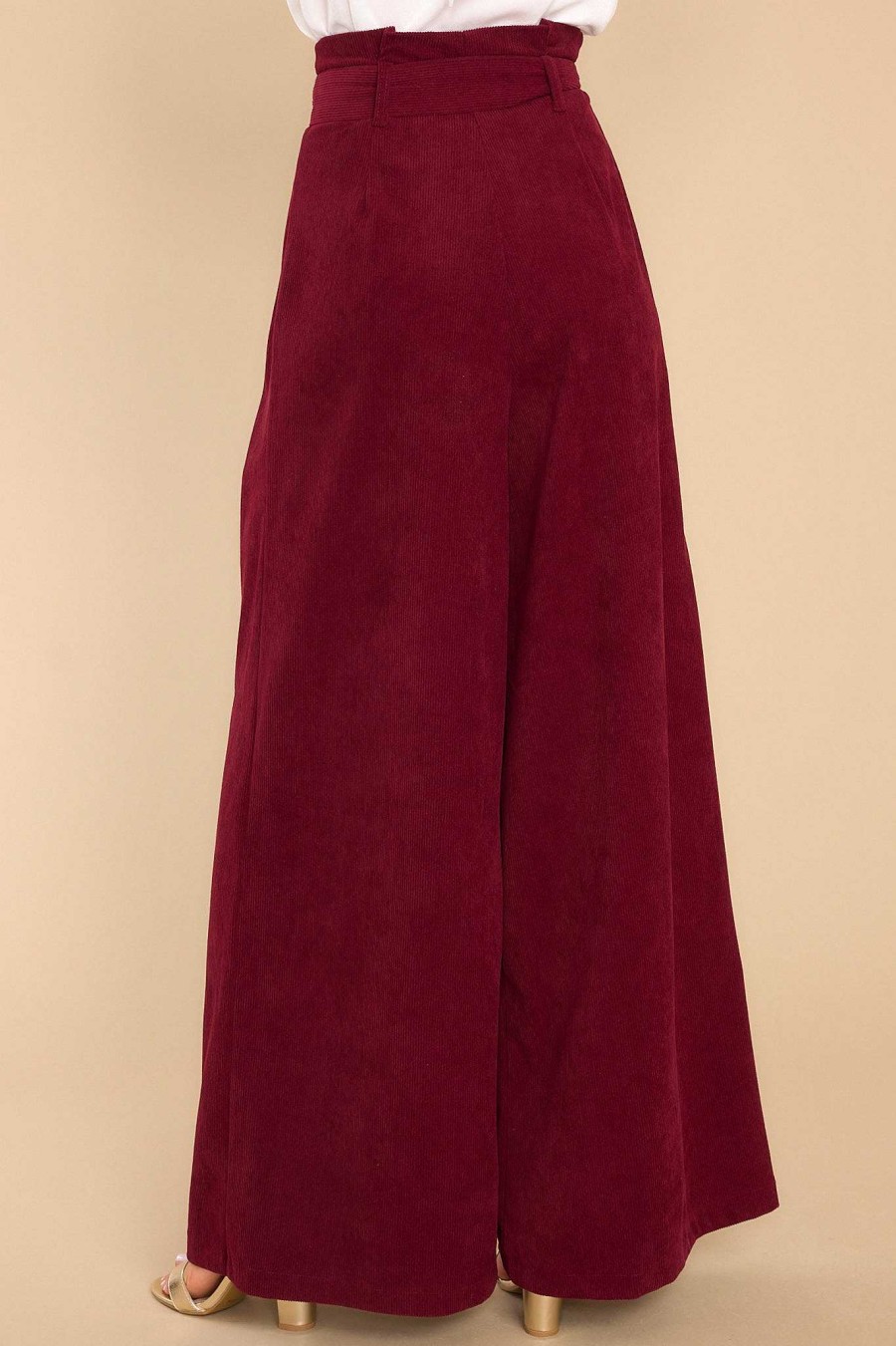 Clothing Aura Pants | Keeping It Classy Corduroy Pants Burgundy