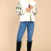 Clothing Red Dress Coats | Warm Hugs Print Coat Ivory
