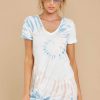 Clothing Z Supply Mini Dresses | Desert White Tie Dye Side Knot Dress Desertwhite Tiedye