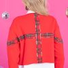 Clothing Queen of Sparkles Sweatshirts & Hoodies | Plaid Bow Sweatshirt Red