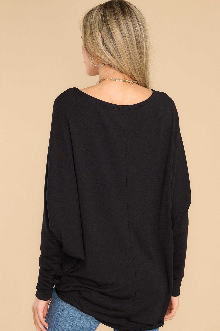 Clothing Red Dress Casual Tops | Take The Long Road Top Black