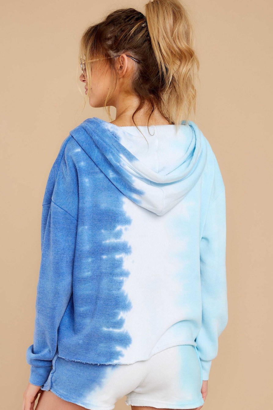 Clothing Red Dress Sweatshirts & Hoodies | Boardwalk Overlook Blue Multi Tie Dye Hoodie Boardwalkoverlook Blue