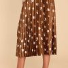 Clothing Red Dress Skirts | It'S All A Dream Brown Floral Midi Skirt Print