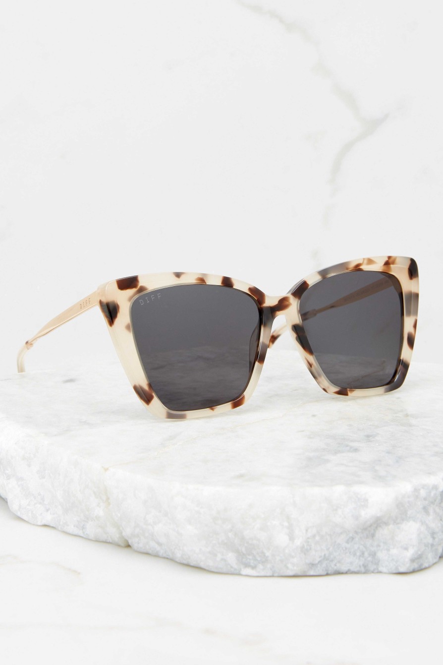 Accessories DIFF Sunglasses | Becky Ii Grey Sunglasses Cream Tortoise