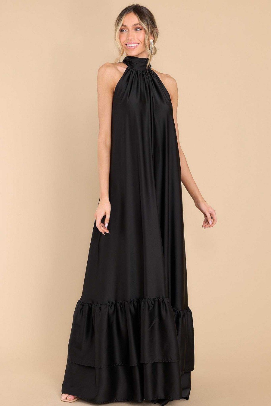 Clothing Aura Maxi Dresses | Talk About Beauty Maxi Dress Black