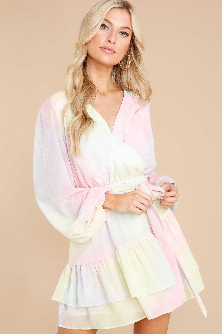 Clothing Aura Mini Dresses | Eye For Detail Multi Tie Dye Dress (Gone21) Pink