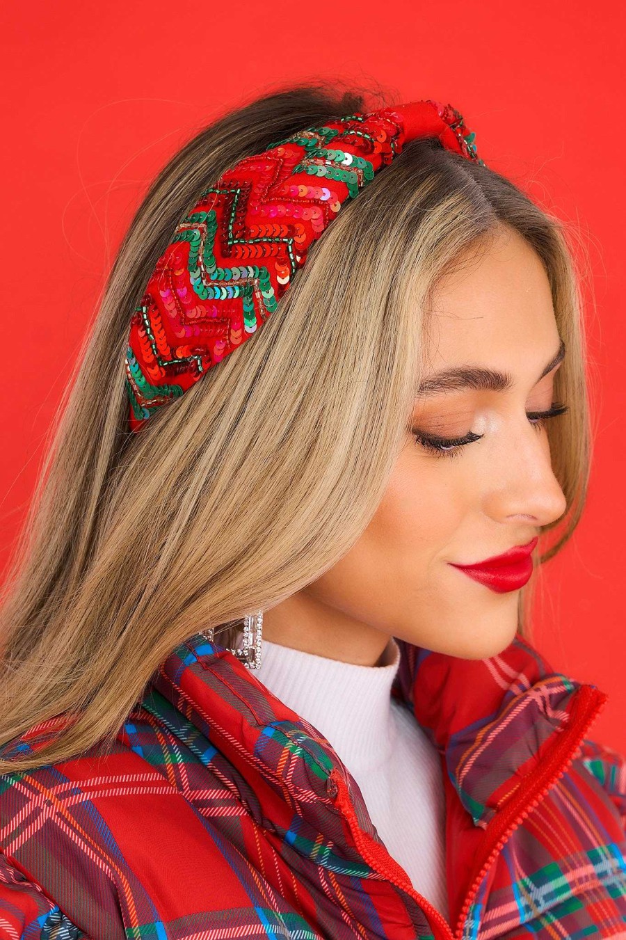 Accessories Red Dress Hair Accessories | A Chat With Santa Green Headband Red