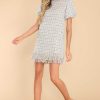 Clothing Aura Mini Dresses | Neutral Beauty Plaid Tweed Dress Beige