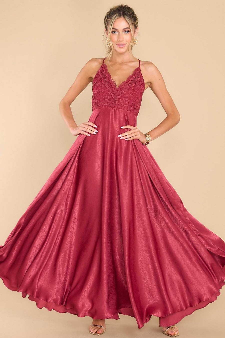 Clothing Aura Maxi Dresses | Presence Of Love Maxi Dress Cranberry