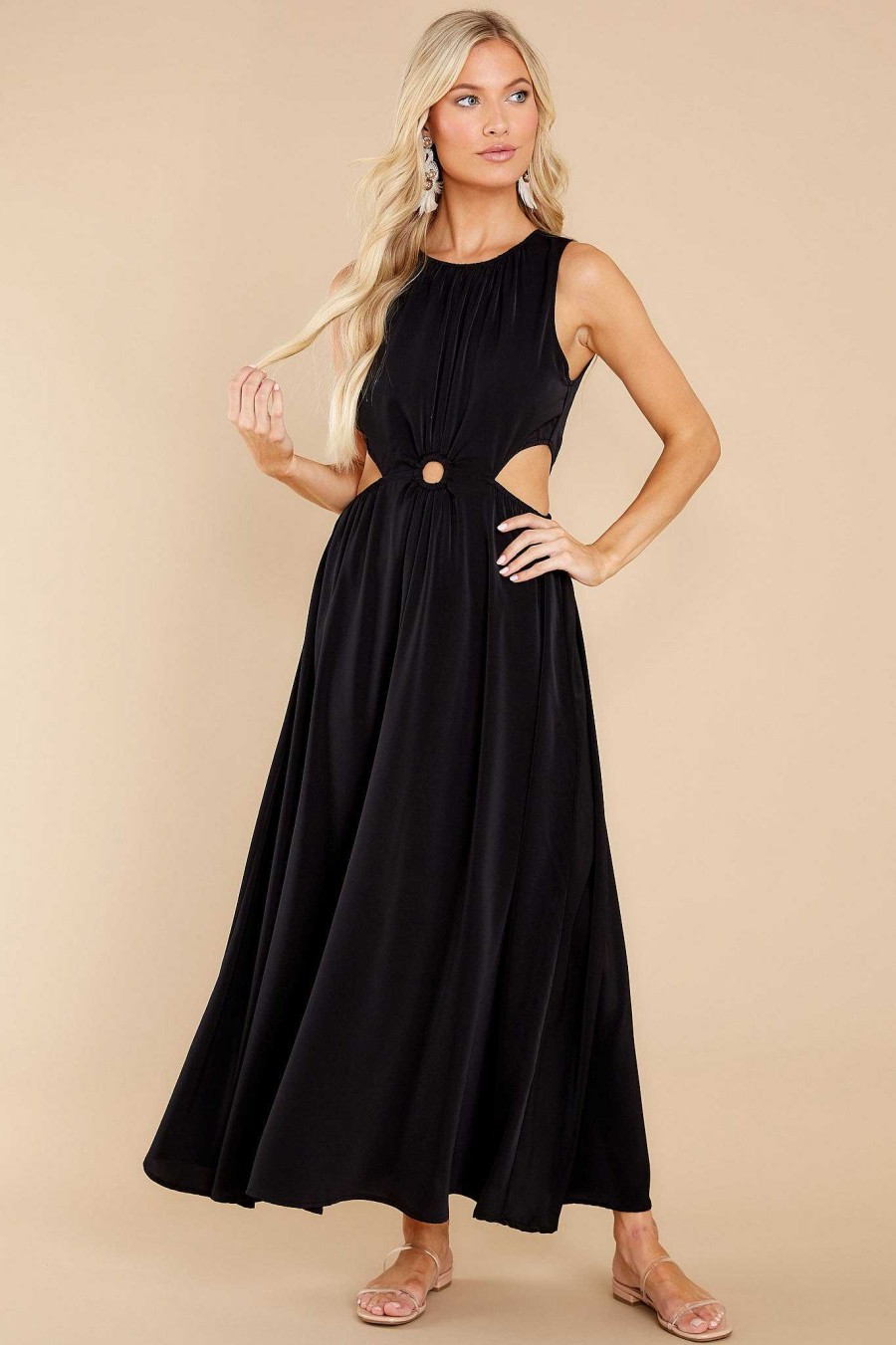 Clothing Red Dress Maxi Dresses | Wander With Me Maxi Dress Black