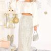 Clothing Z Supply Skirts | Saturn Sequin Midi Skirt Silver