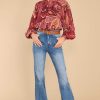 Clothing Aura Blouses & Shirts | Amuse Me Multi Print Top Burgundy
